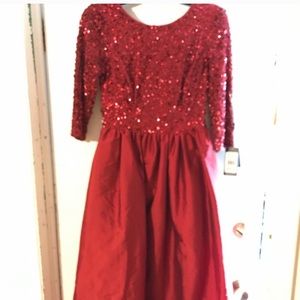 Red dress sequins